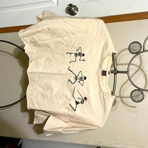SHEIN Cream Skeleton Boxed Crop Top
